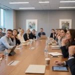 Fler företag satsar på inspiration med erfarna föreläsare Engagerad publik i ett konferensrum som lyssnar uppmärksamt under en företagsföreläsning.